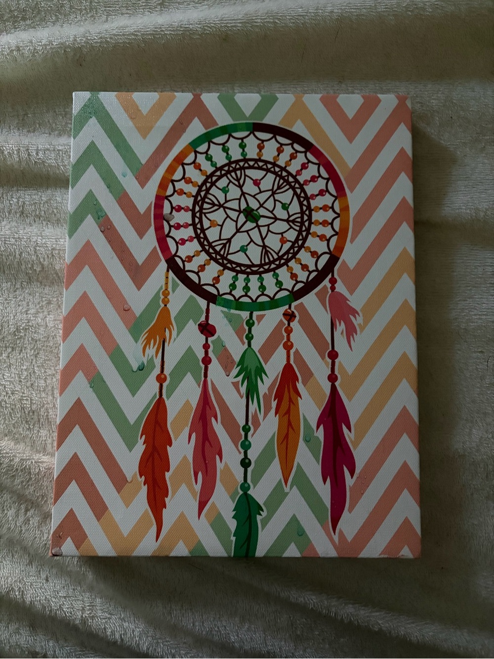 Multicolor Dreamcatcher Chevron Wall Art Canvas
